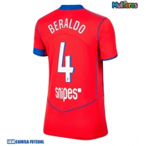 Camisa de Futebol Paris Saint-Germain Lucas Beraldo #4 Equipamento Alternativo Mulheres 2025-26 Manga Curta
